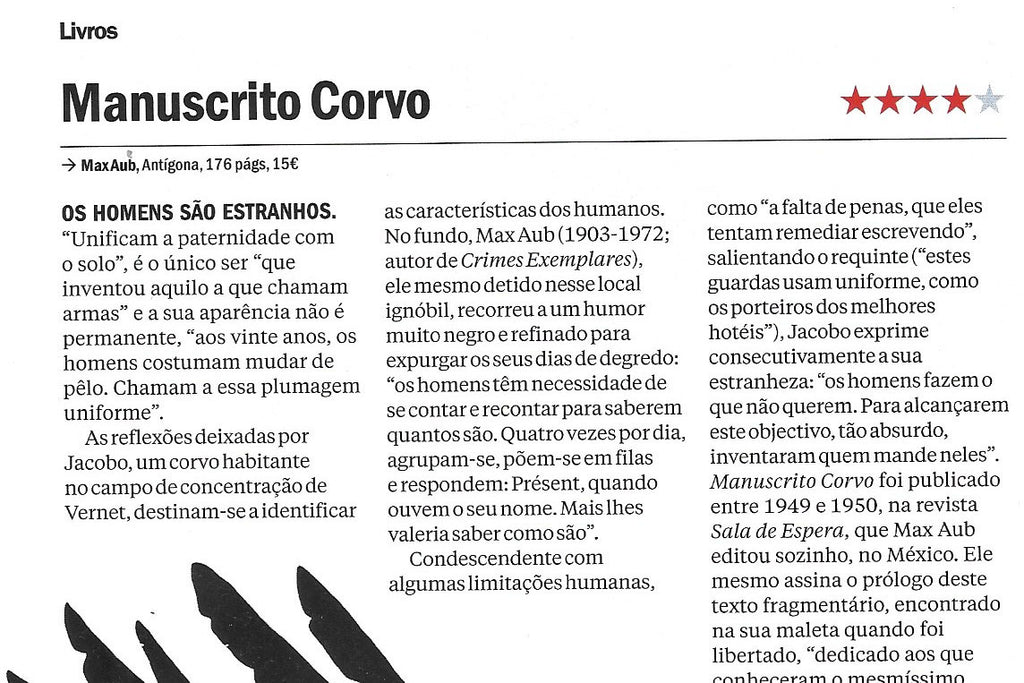 Manuscrito Corvo | Time Out Lisboa | Recensão de João Morales | ★★★★