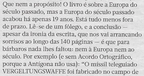 Europeana | Revista E (Expresso) | Crónica de Ana Cristina Leonardo